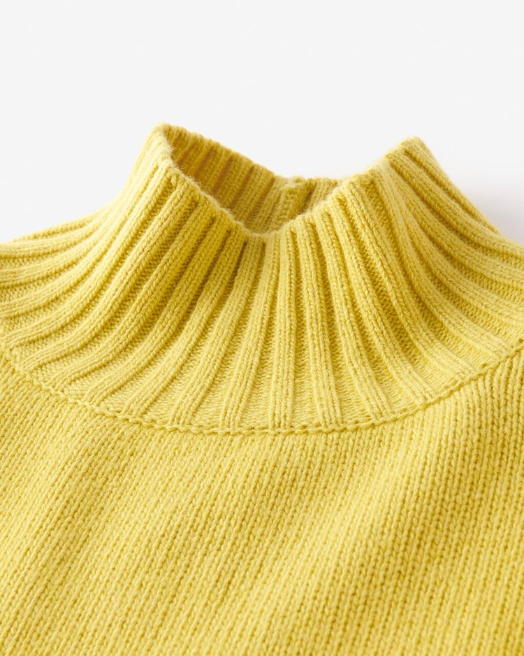 イタリア糸・カシミヤ混バルキーハイネック 詳細画像 イエロー 2
