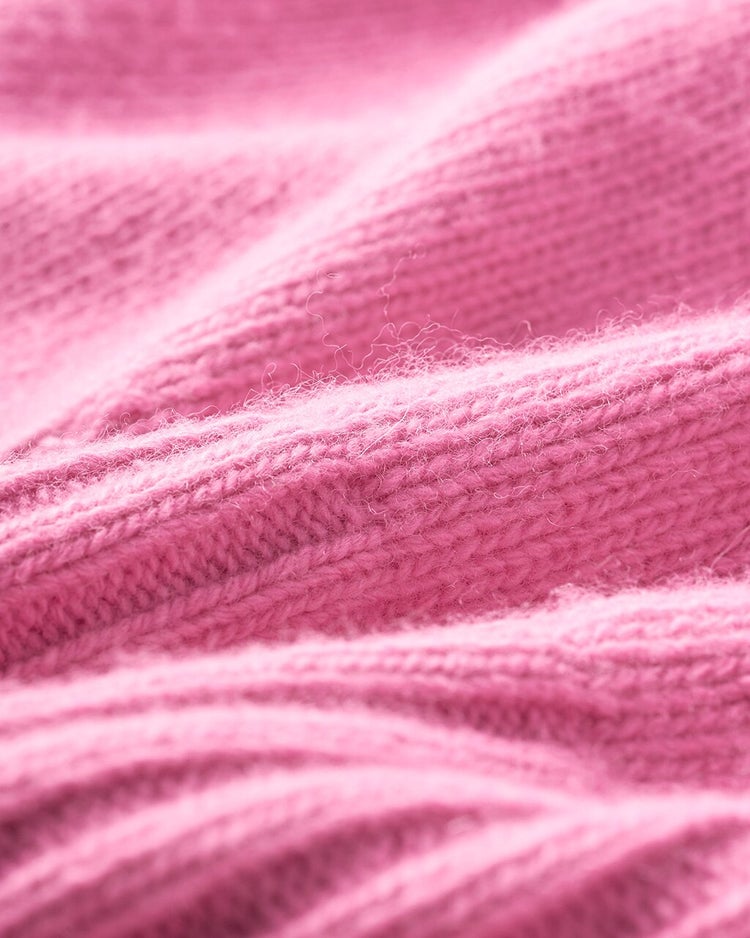 イタリア糸・カシミヤ混バルキーハイネック 詳細画像 ピンク 2