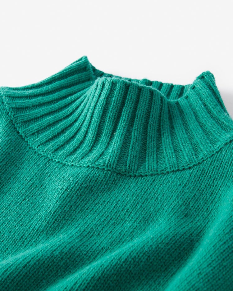 イタリア糸・カシミヤ混バルキーハイネック 詳細画像 グリーン 2