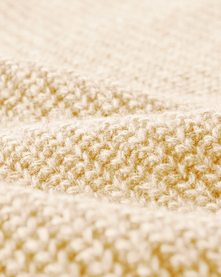 イタリア糸・カシミヤ混畦カーディガン 詳細画像 ベージュ 2