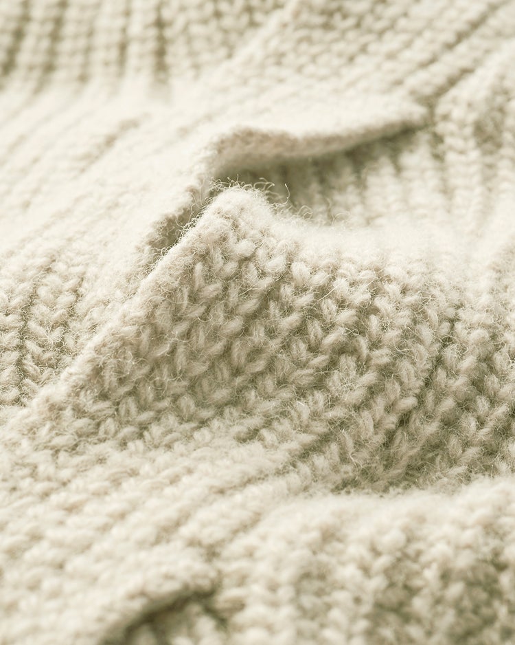 イタリア糸・カシミヤ混ケーブルワンピ 詳細画像 オフホワイト 2