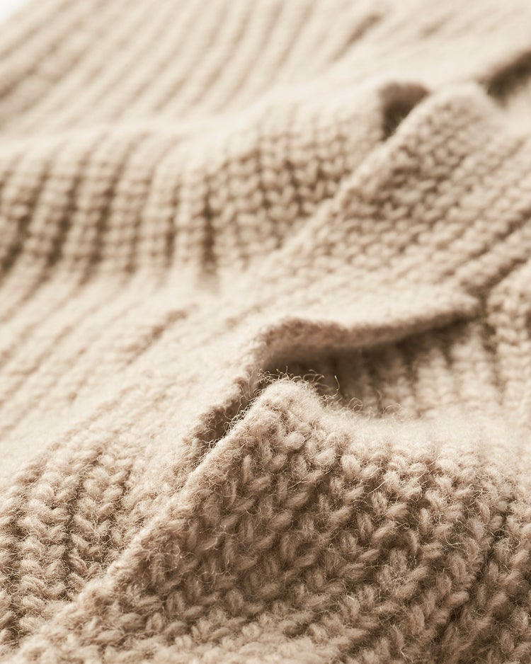 イタリア糸・カシミヤ混ケーブルワンピ 詳細画像 ベージュ 2