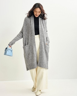 イタリア糸・アルパカ混ロングカーディガン