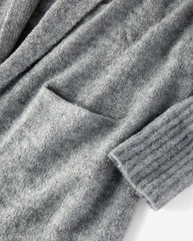 イタリア糸・アルパカ混ロングカーディガン 詳細画像 ライトグレー 2