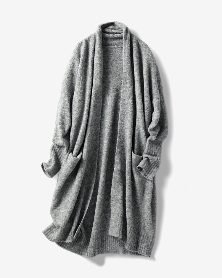 イタリア糸・アルパカ混ロングカーディガン 詳細画像 ライトグレー 4