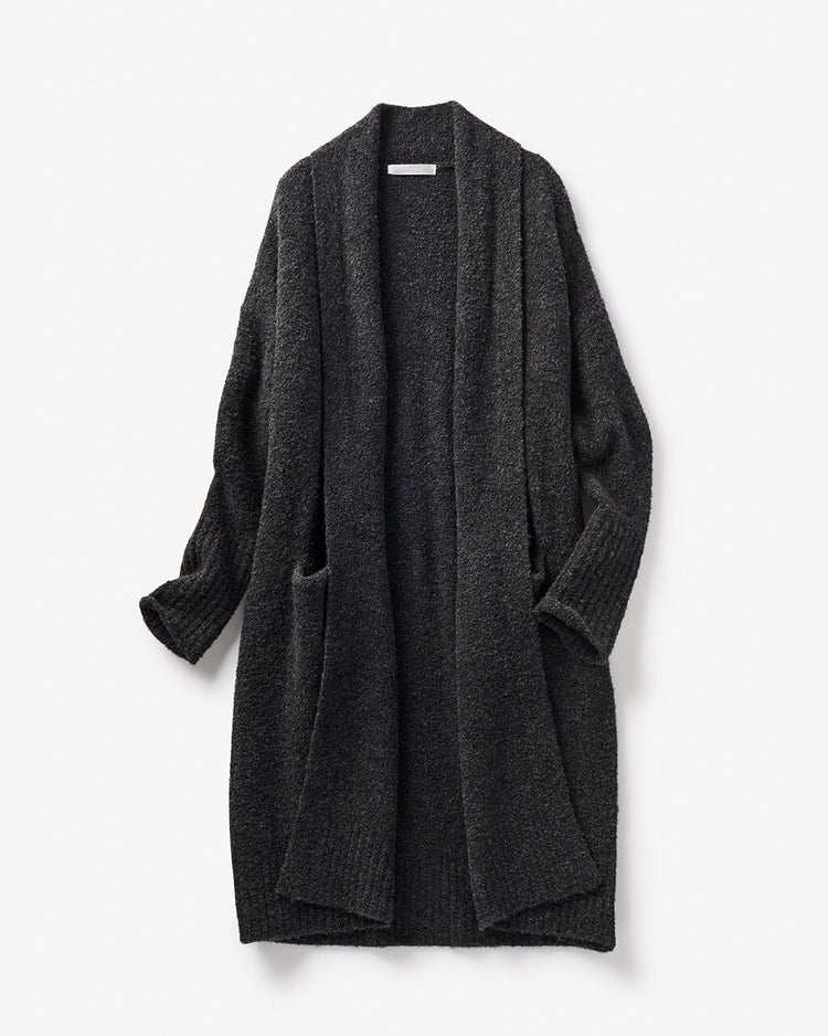 イタリア糸・アルパカ混ロングカーディガン 詳細画像 チャコール 3