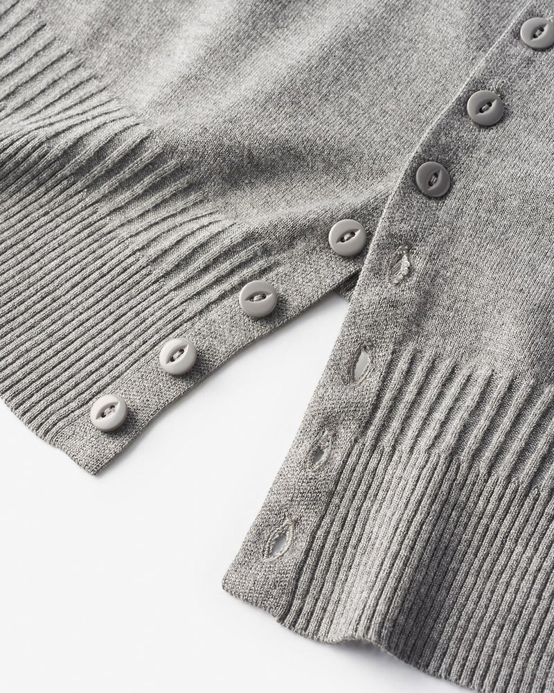 シルクフィール･ボタンデザインセーター 詳細画像 グレー 3