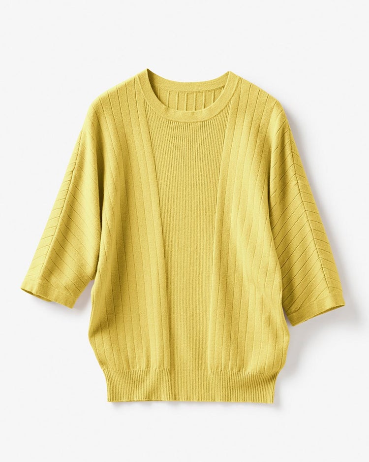 ランダムリブ・ドルマンプルオーバー 詳細画像 イエロー 3