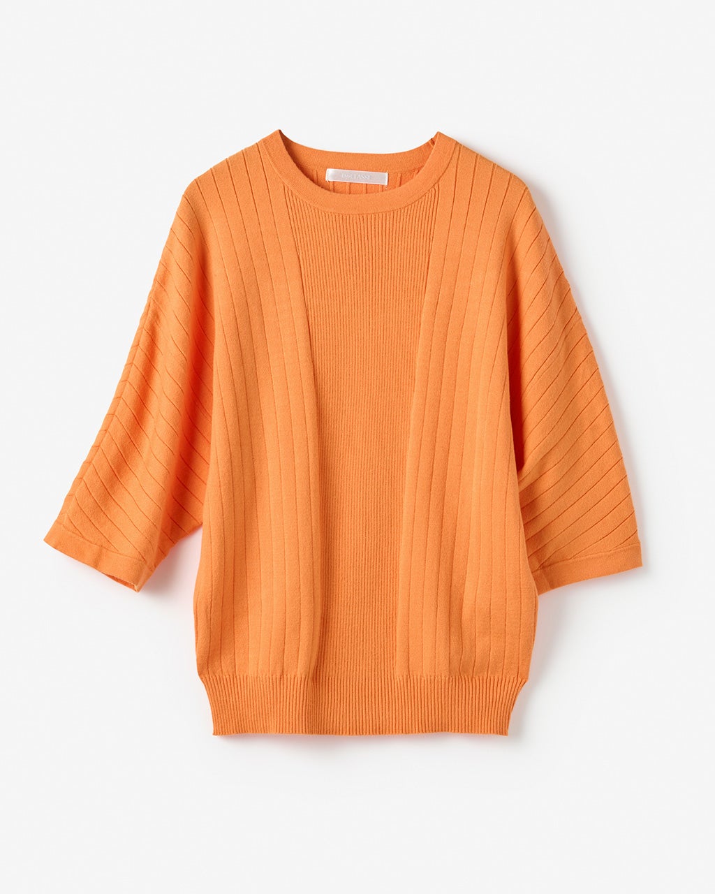 BLAMINK オレンジ リブ編み 長袖トップス BLAMINK オレンジ リブ編み 長袖トップス トップス オレンジ リブ編み