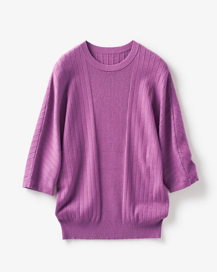 ランダムリブ・ドルマンプルオーバー 詳細画像 パープル 3