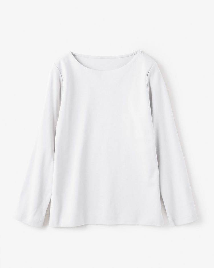 ボートネック／長袖・ドゥクラッセTシャツ（58cm丈) 詳細画像 ホワイト 3