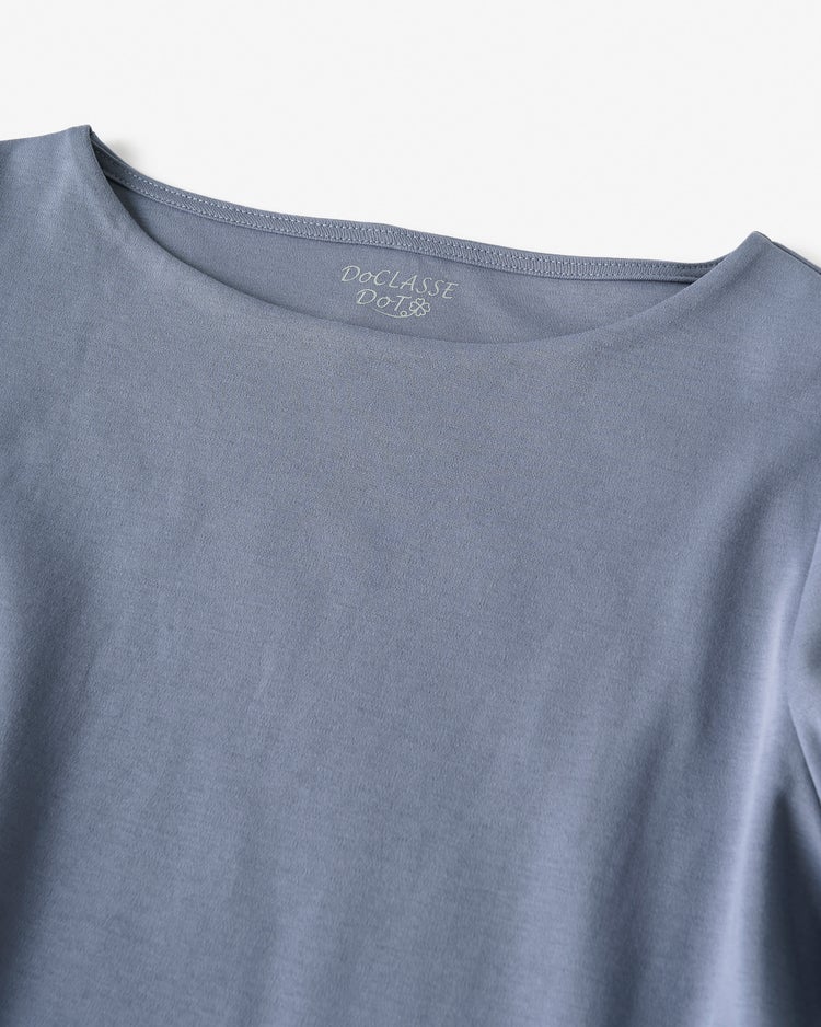 ボートネック／長袖・ドゥクラッセTシャツ（58cm丈) 詳細画像 ダークブルーグレー 2