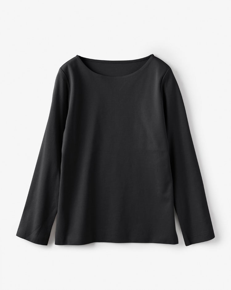 ボートネック／長袖・ドゥクラッセTシャツ（58cm丈) 詳細画像 ブラック 3