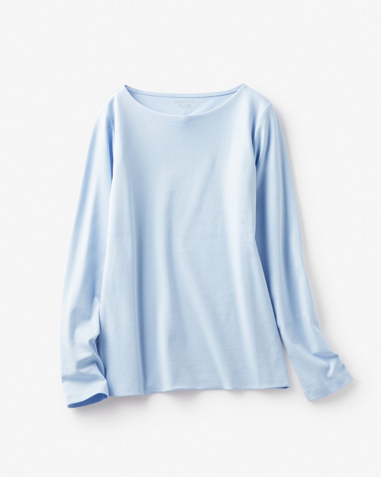 ボートネック／長袖・ドゥクラッセTシャツ（58cm丈) 詳細画像 ペールブルー 5