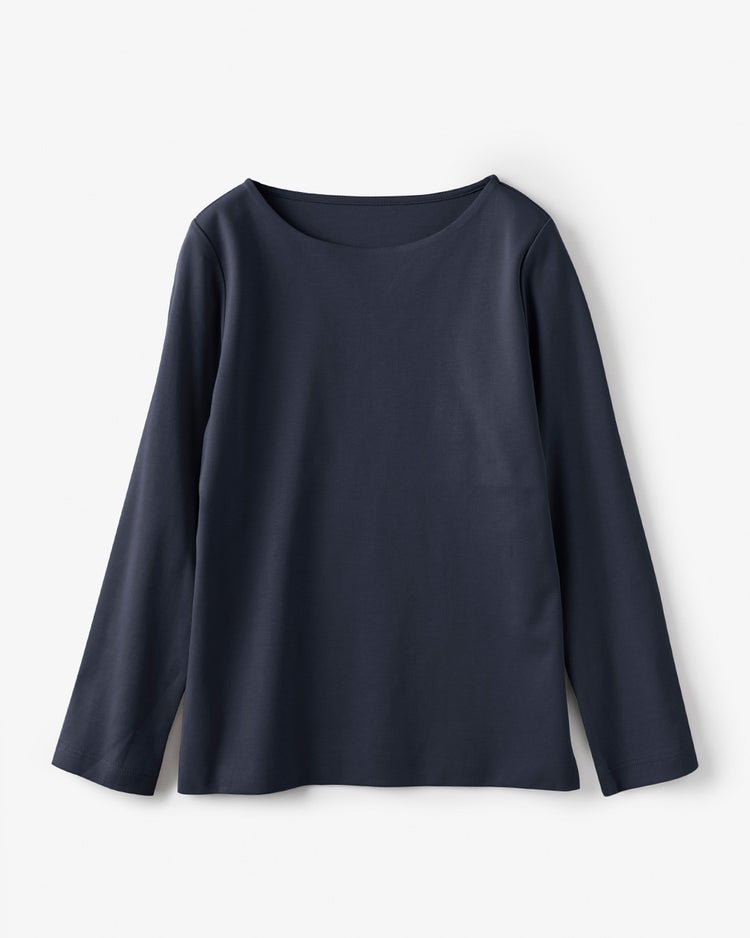 ボートネック／長袖・ドゥクラッセTシャツ（58cm丈)/40代50代からのレディース・メンズファッション通販 DoCLASSE(ドゥクラッセ)