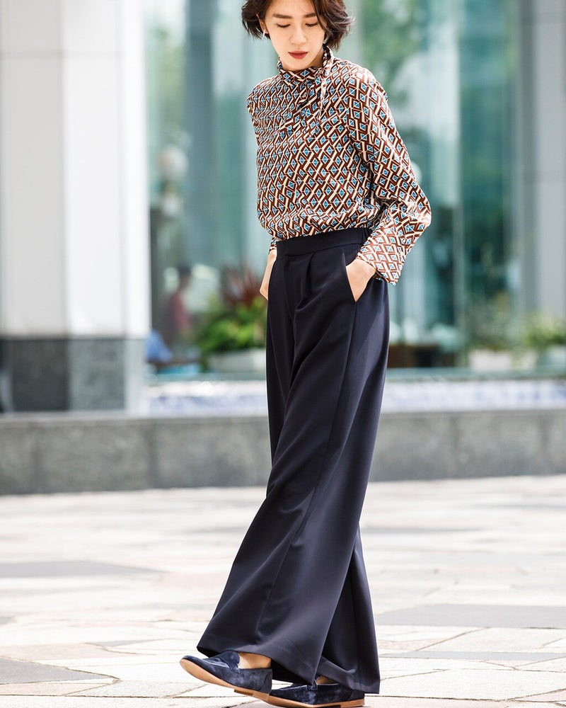 プレミアムwクロス タックワイドパンツ 40代50代からのレディース メンズファッション通販 Doclasse ドゥクラッセ