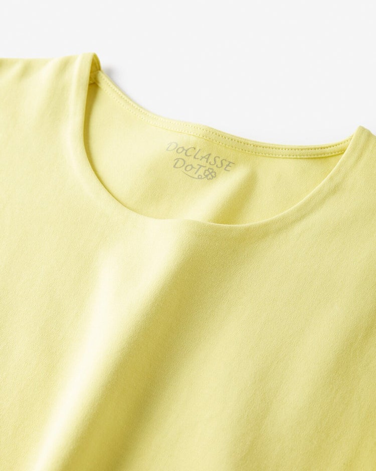 抜け感クルーネック／9分袖・ドゥクラッセTシャツ 詳細画像 ペールイエロー 2