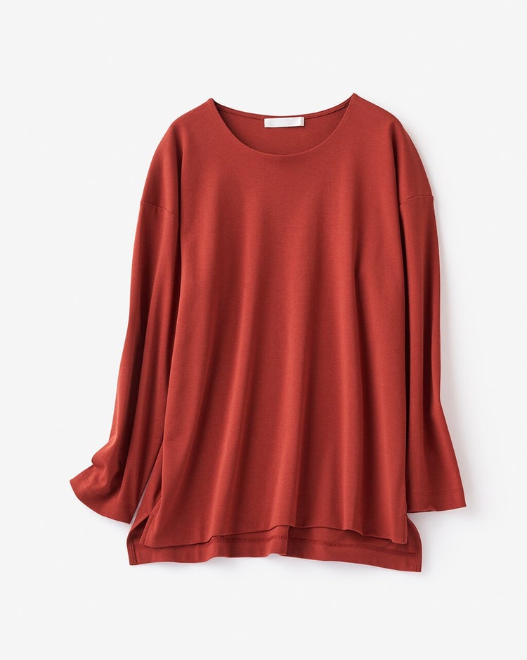 抜け感クルーネック／9分袖・ドゥクラッセTシャツ 詳細画像 ダークオレンジ 1