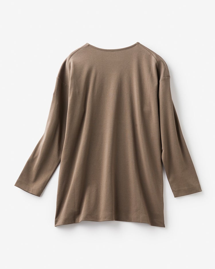 抜け感クルーネック／9分袖・ドゥクラッセTシャツ 詳細画像 ダークブラウン 6