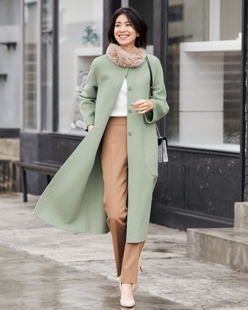 ダブルフェイス 2wayノーカラーコート 40代50代からのレディース メンズファッション通販 Doclasse ドゥクラッセ