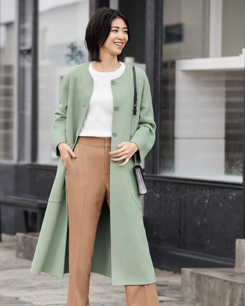 ダブルフェイス 2wayノーカラーコート 40代50代からのレディース メンズファッション通販 Doclasse ドゥクラッセ