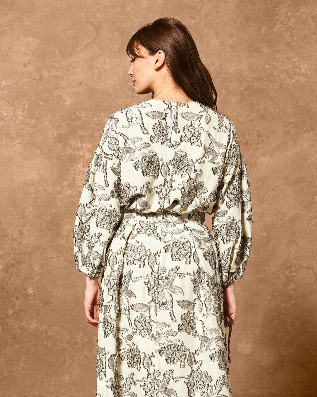 カットジャカード・フラワー柄ブラウス/40代50代からのレディース 