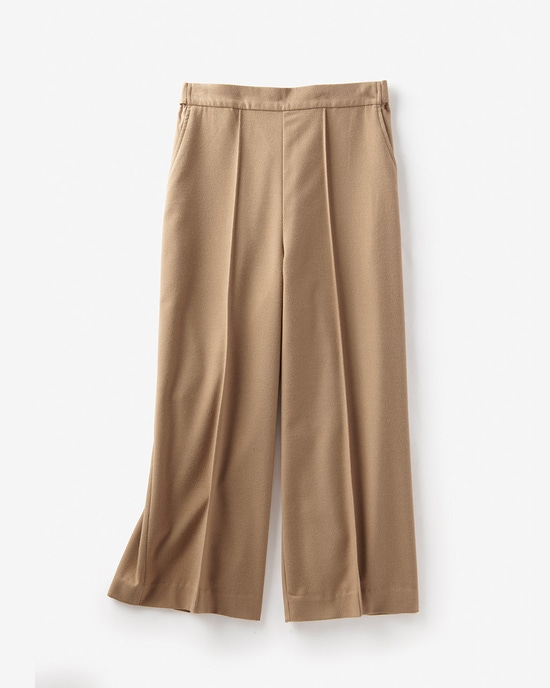 ウールタッチ・ワイドクロップドパンツ