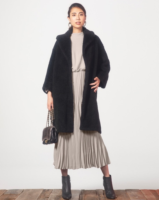 ウールシャギー・ロングコート