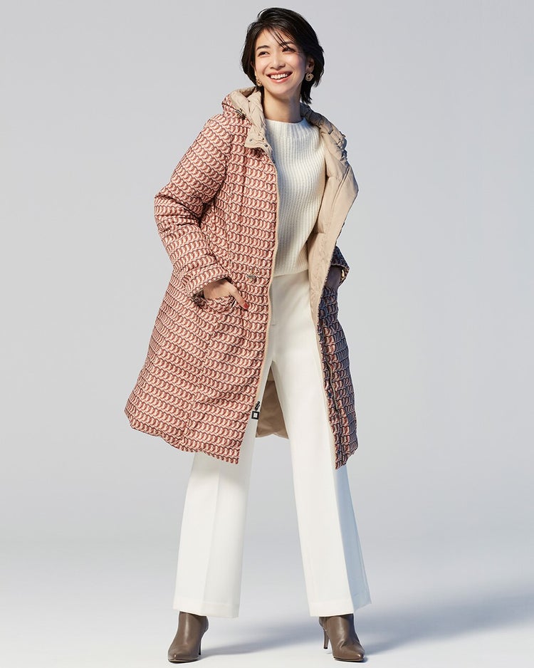 フーデッド・リバーシブルダウン 詳細画像 ベージュ 2