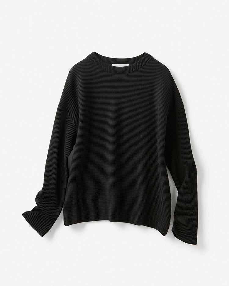 ウォッシャブルウール・ガーターセーター 詳細画像 ブラック 3