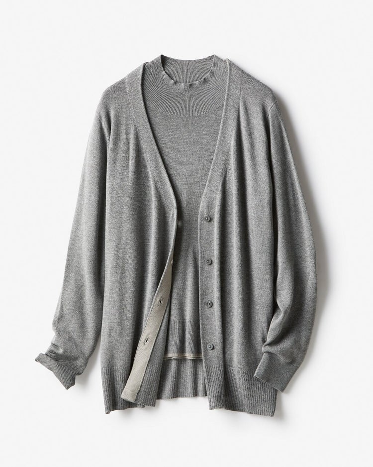 ハイネックアンサンブル・シルクフィール 詳細画像 グレー 8