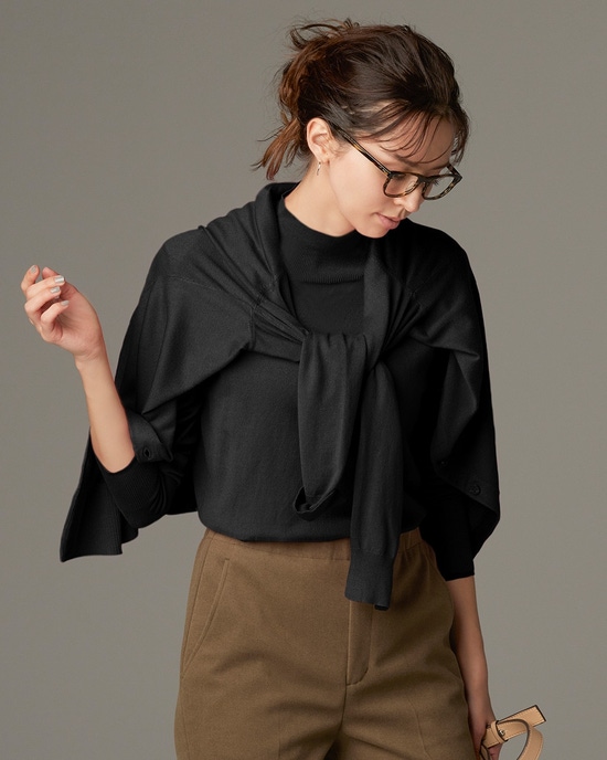 ハイネックアンサンブル・シルクフィール