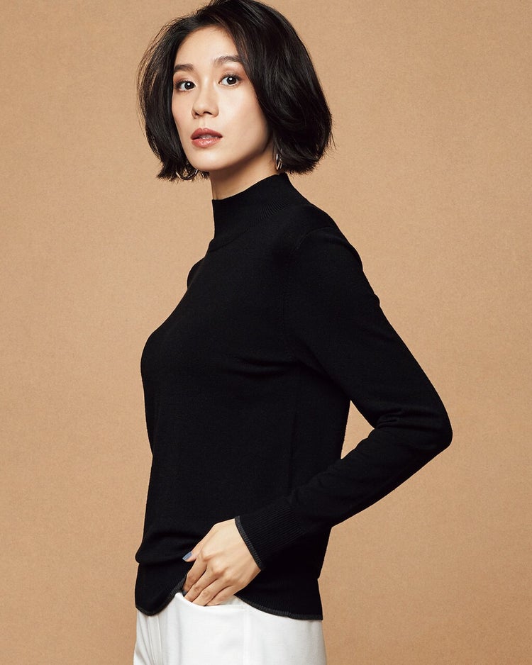 ハイネックアンサンブル・シルクフィール 詳細画像 ブラック 2