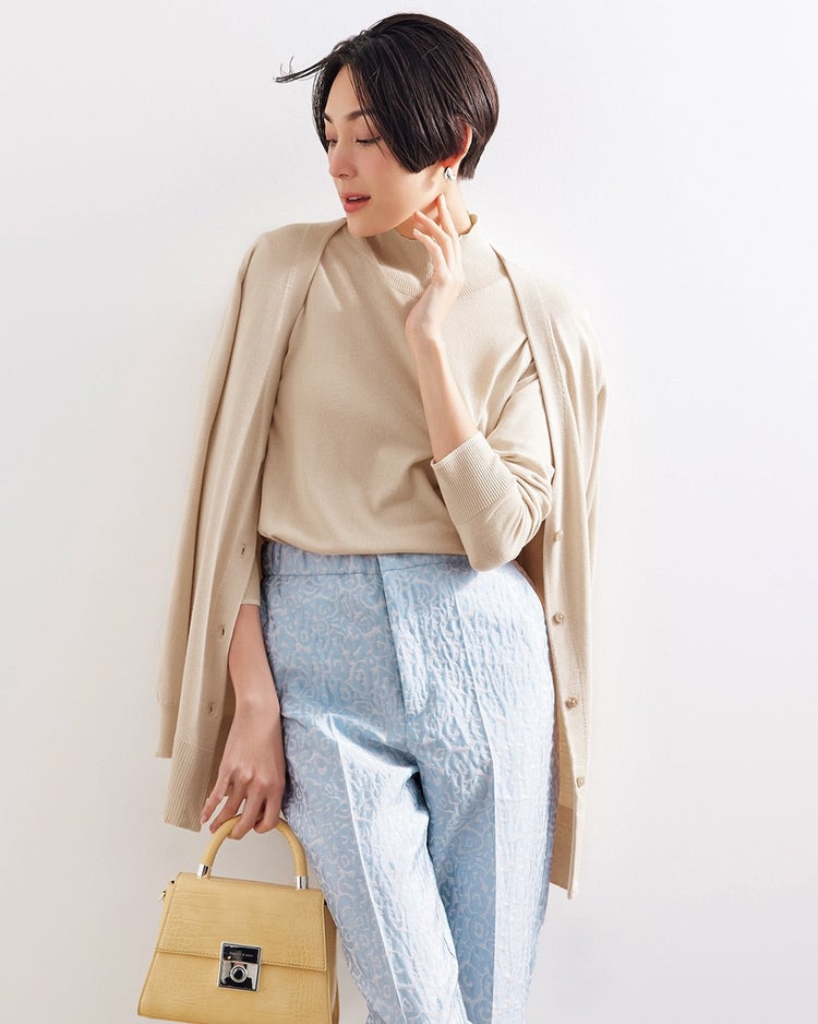 ハイネックアンサンブル・シルクフィール 詳細画像 ライトベージュ 1