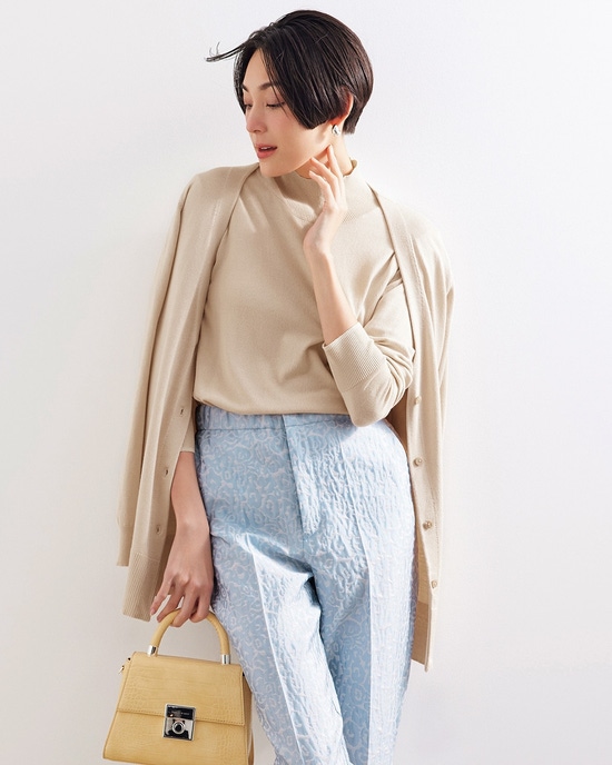 ハイネックアンサンブル・シルクフィール