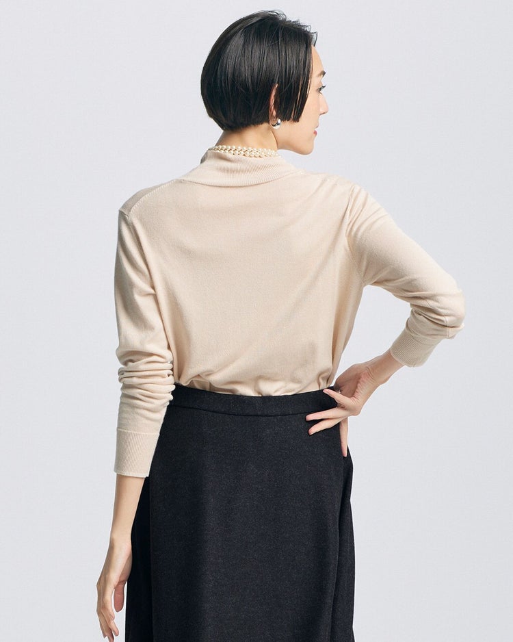 ハイネックアンサンブル・シルクフィール 詳細画像 ライトベージュ 2