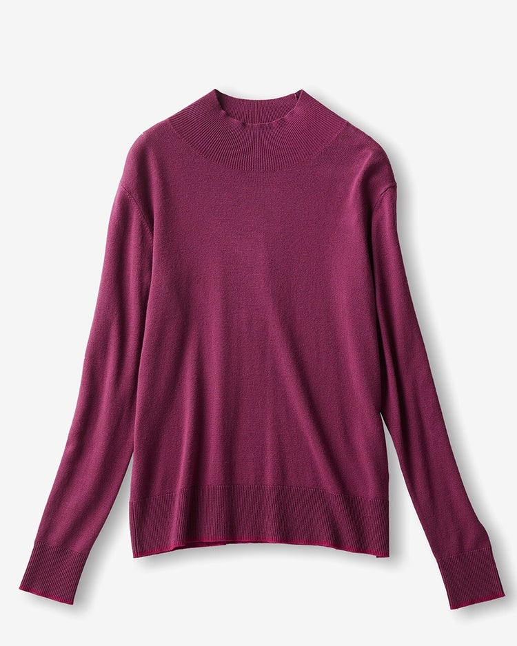 ハイネックアンサンブル・シルクフィール 詳細画像 パープル 6