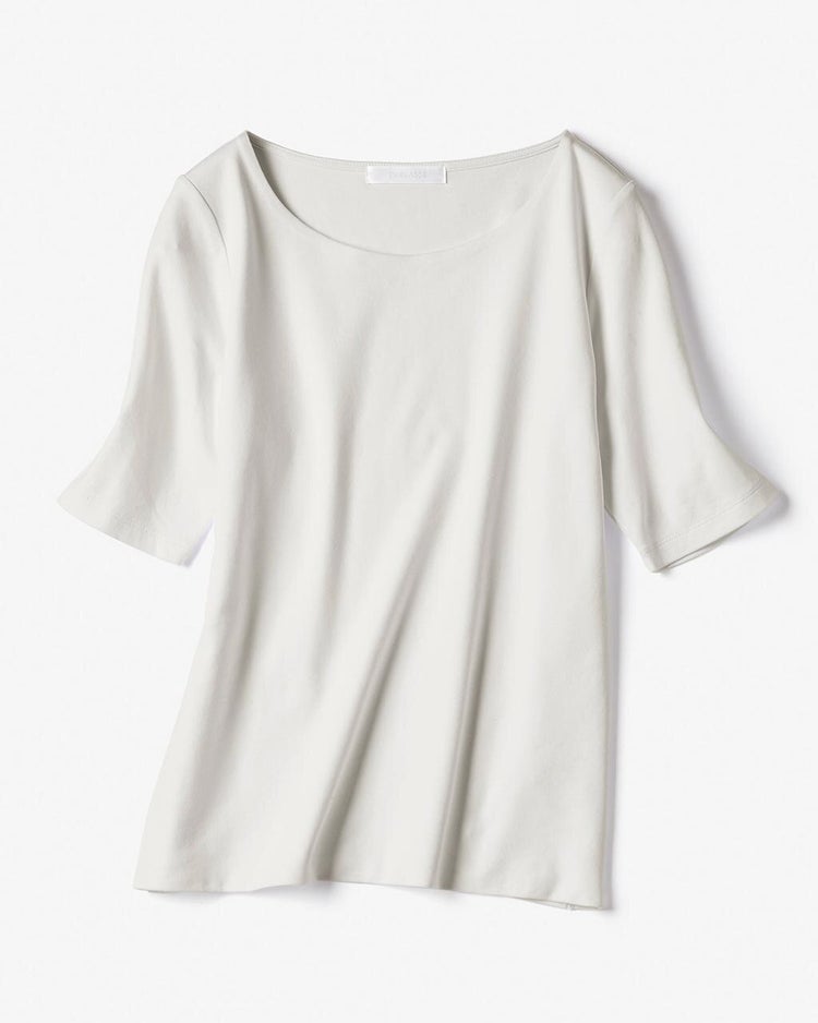 ラウンドネック／５分袖・ドゥクラッセTシャツ 詳細画像 ライトグレー 2