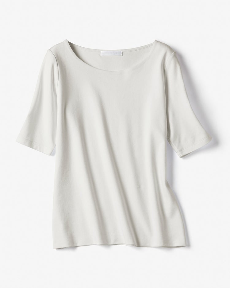 ボートネック／5分袖・ドゥクラッセＴシャツ(60cm丈) 詳細画像 ライトグレー 2