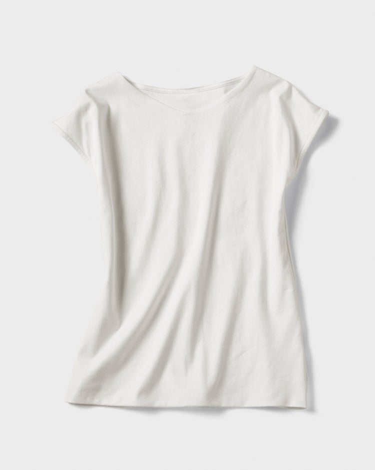 浅Vネック／フレンチ袖・ドゥクラッセTシャツ 詳細画像 ライトグレー 2