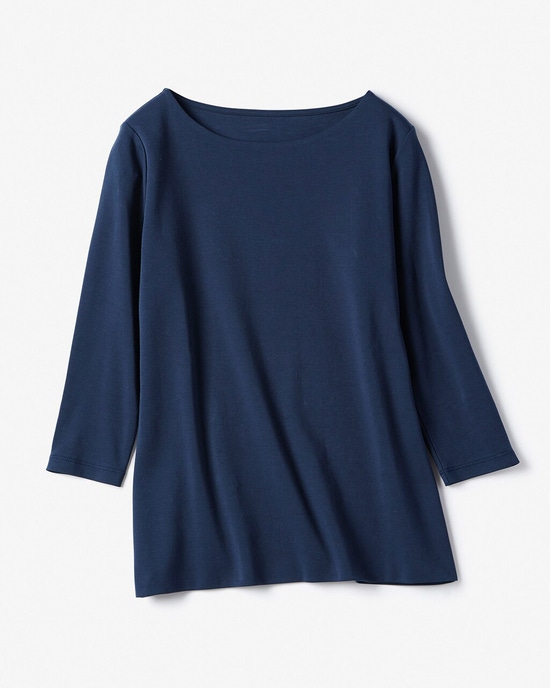ボートネック／7分袖・ドゥクラッセＴシャツ(60cm丈)