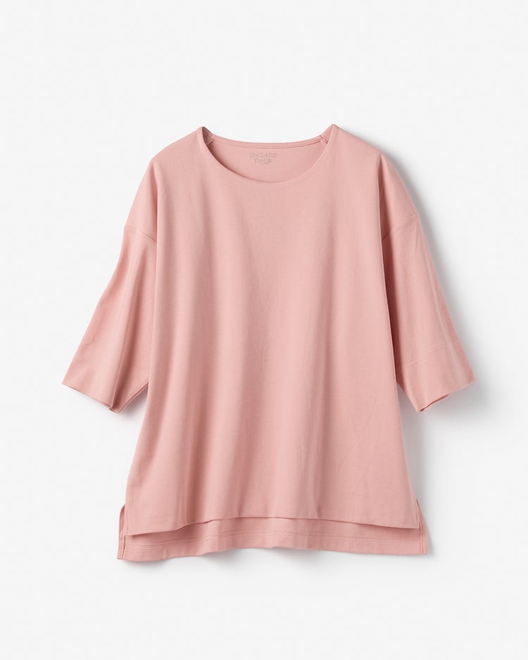 抜け感クルーネック／５分袖・ドゥクラッセTシャツ 詳細画像 ベイビーピンク 1