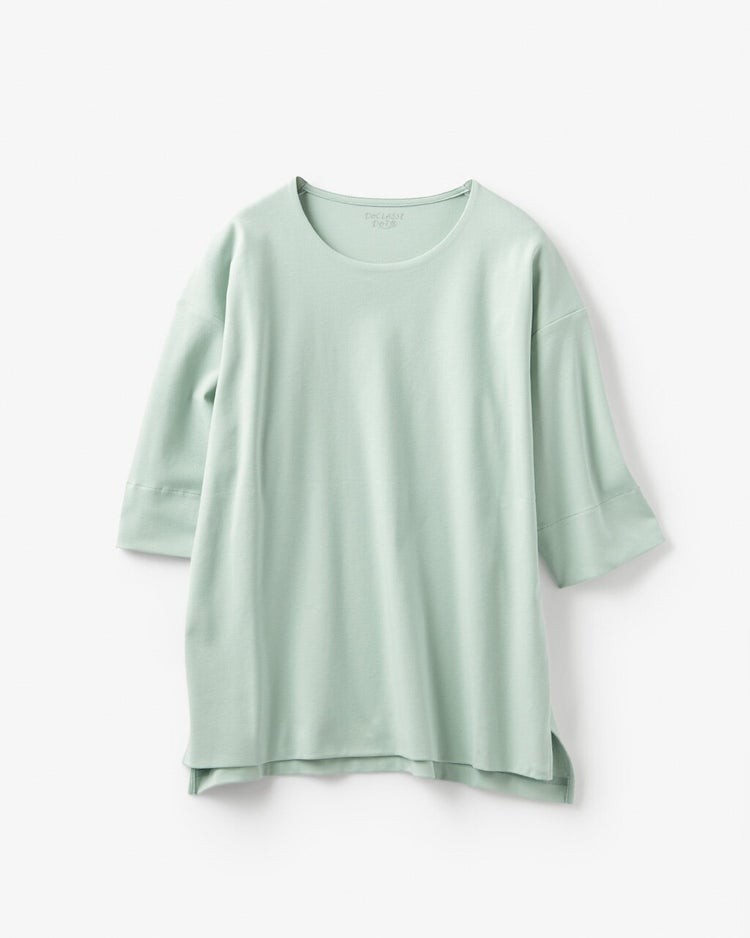抜け感クルーネック／５分袖・ドゥクラッセTシャツ 詳細画像 グリーングレー 3