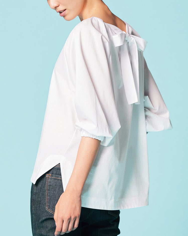 シルコットンUV・リボンプルオーバー 詳細画像 ホワイト 1