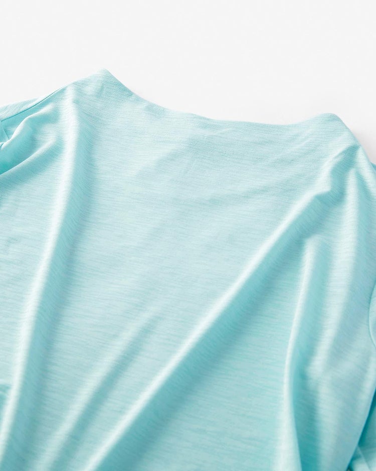 UVスラブ・ファネルネック7分袖/無地 詳細画像 ペールグリーン 2
