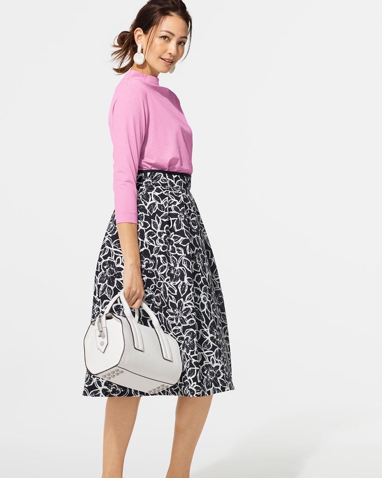 UVスラブ・ファネルネック7分袖/無地 詳細画像 ライラック 1