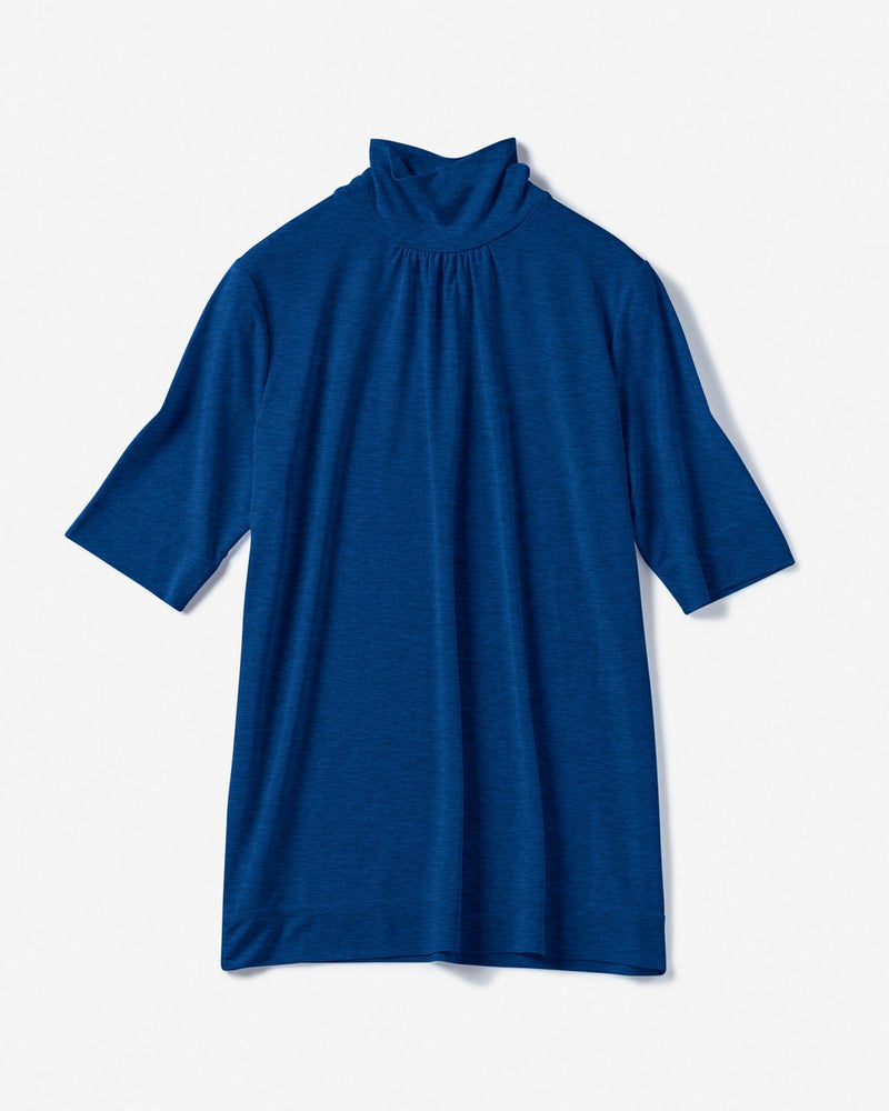 UVスラブ・ハイネック5分袖/無地/40代50代からのレディース・メンズファッション通販 DoCLASSE(ドゥクラッセ)