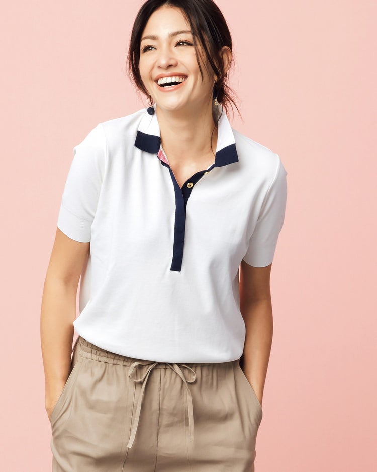 プレミアムコットン・ビューティポロ 詳細画像 オフホワイト 1