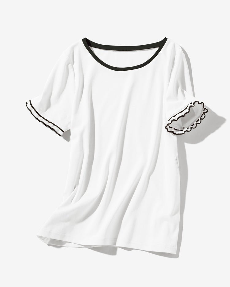 ニットトリミング・Tシャツ 詳細画像 オフホワイト 2