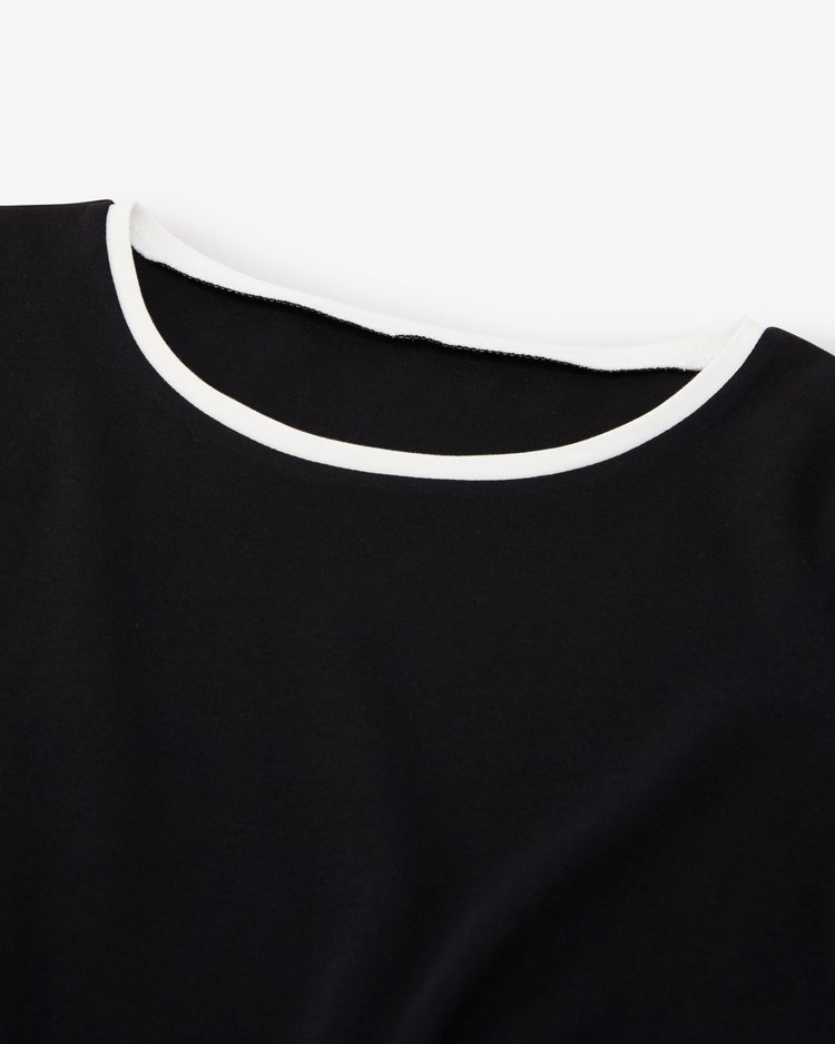 ニットトリミング・Tシャツ 詳細画像 ブラック 5